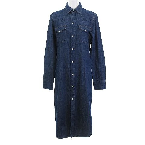 美品⭐️ラルフローレン　デニムワンピース　9号サイズ バックリボン ローレン ラルフ ローレン LAUREN RALPH LAUREN ☆デニムシャツ