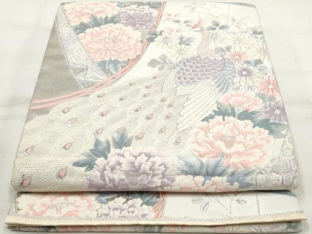 M263 天然藍染　阿波藍　無形文化財　リバーシブル　正絹　袋帯　未使用極美品 正絹 無形文化財 阿波本藍型染小紋(未使用品)【佐藤昭人】【大澤