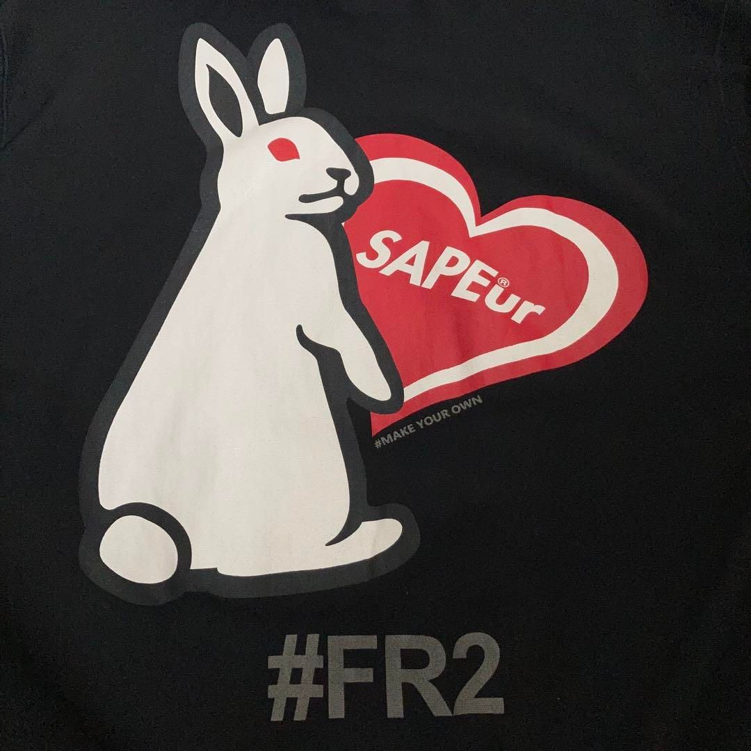 【美品 2XL】FR2 エレガンスサプール コラボ パーカー 黒 赤. 美品 2XL】FR2 エレガンスサプール コラボ パーカー 黒 赤
