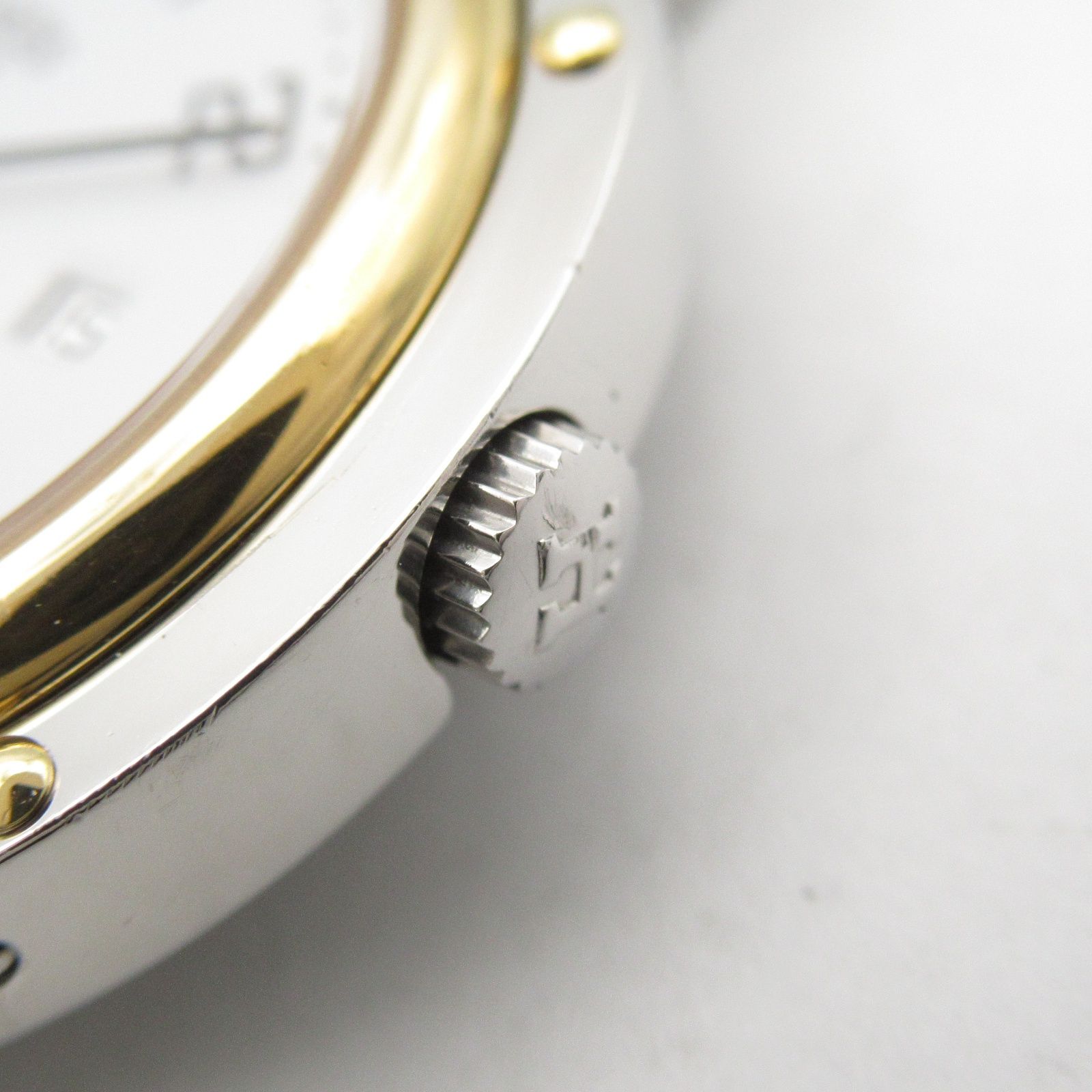 エルメス HERMES 腕時計 クリッパーコンビ CL3.440 ホワイト GP 