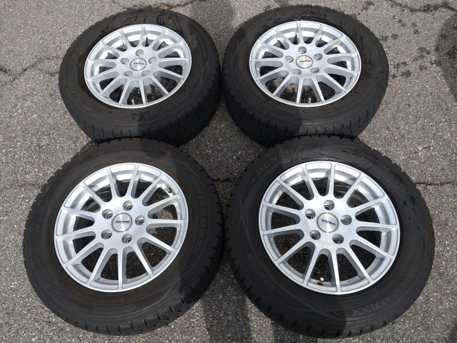 VW ゴルフ 純正サイズ Weds IRVINE 15インチ 6.0j 43 PCD112-5H ＆ ダンロップ WINTER MAXX 195|65R15 4本セット