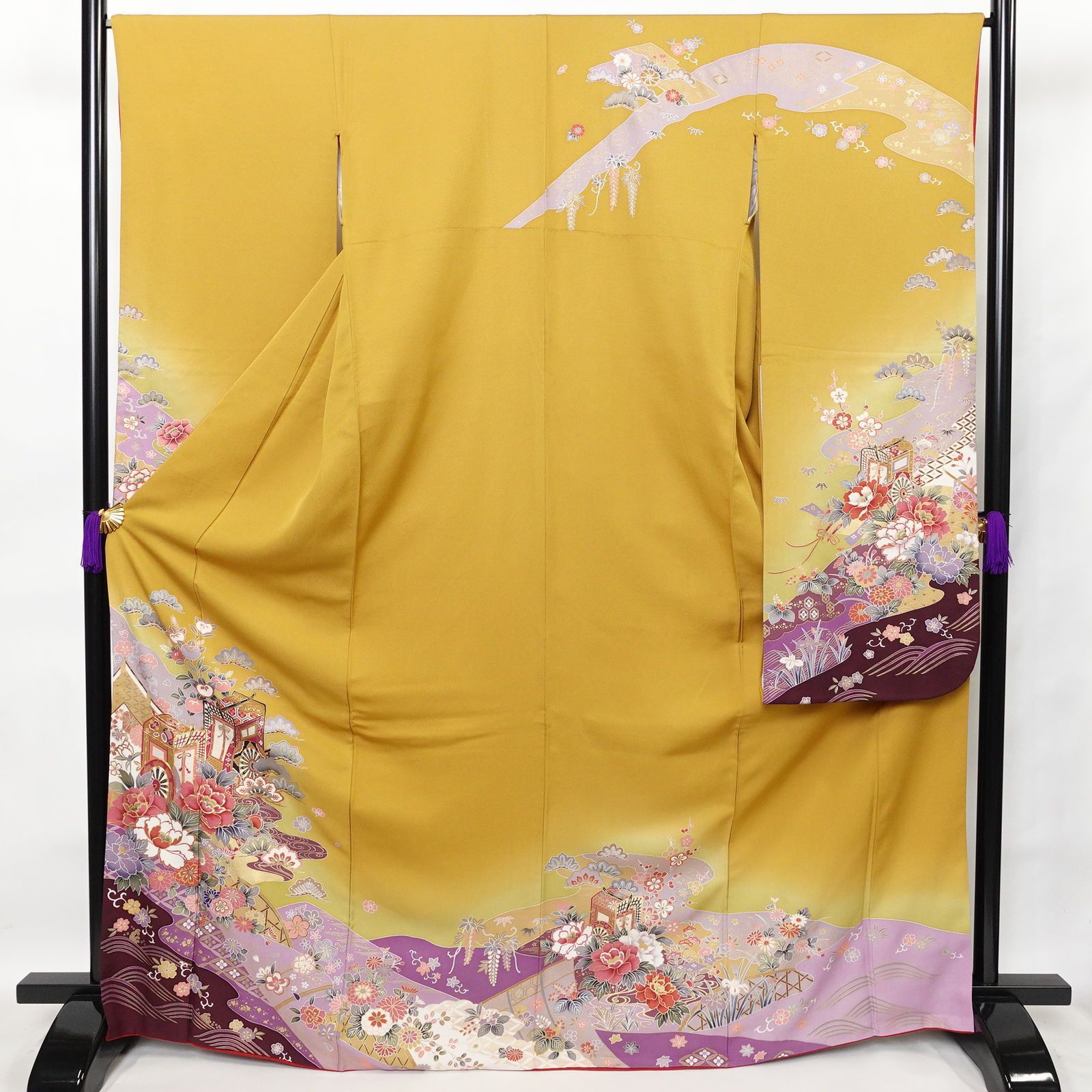 背景布+秋色花柄トリミングチョーカー リボン ペット撮影用フォト