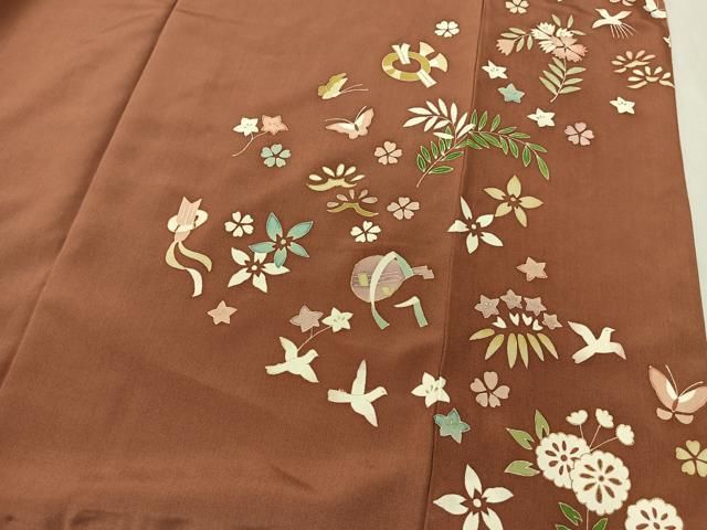 平和屋着物○訪問着 花鳥文 暈し染め 金彩 正絹 逸品 CAAY5021ut