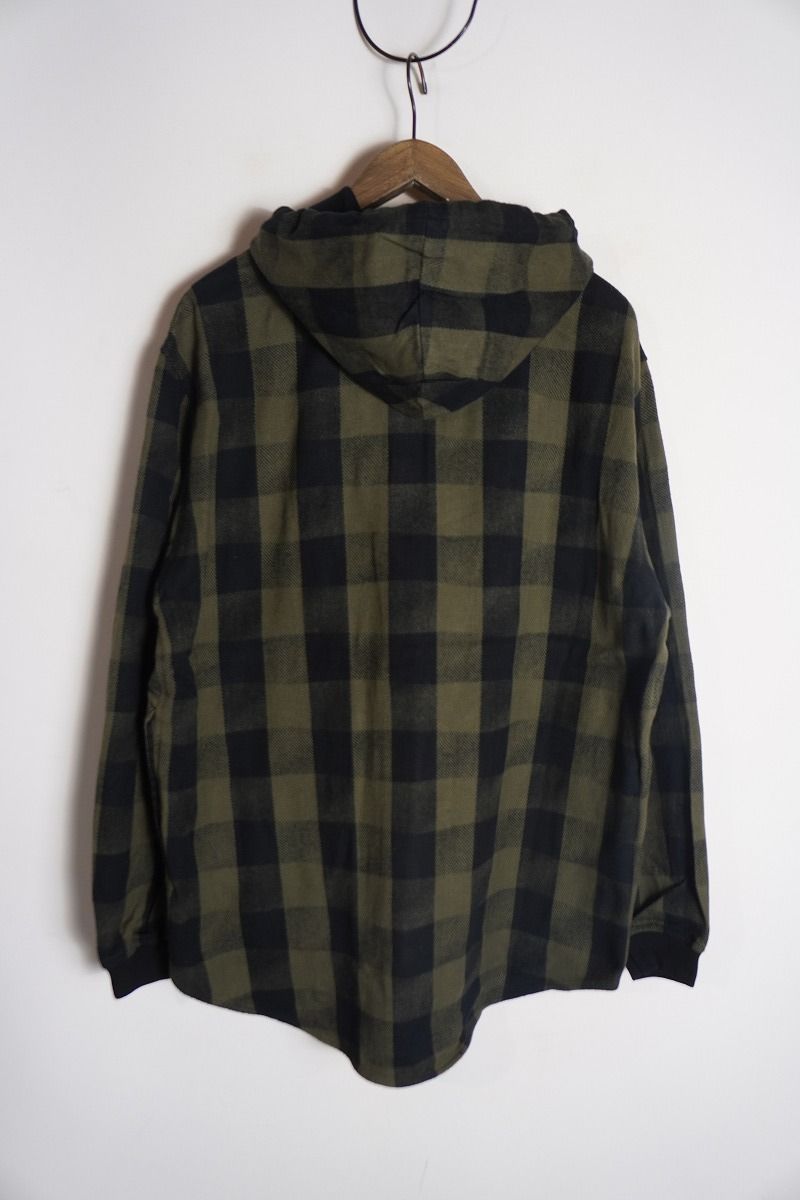Descendant ディセンダント MULE HOODED LS オーバーダイ加工 フード付き 長袖 バッファロー チェック ヘビー ネルシャツ 3 OD1016P