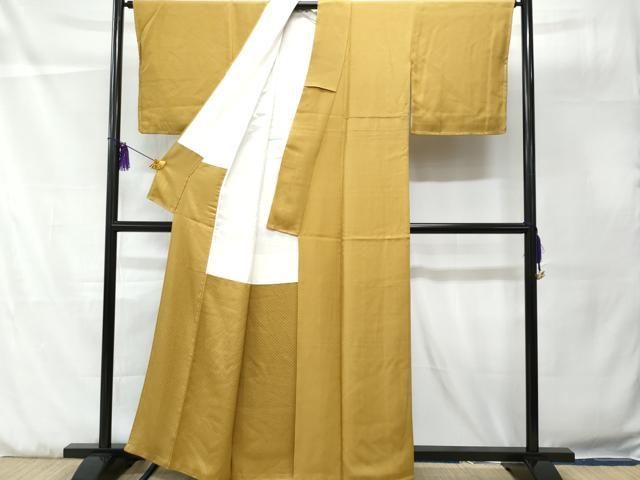 平和屋着物□上質な色無地 山吹茶色 正絹 逸品 CAAR5528fb