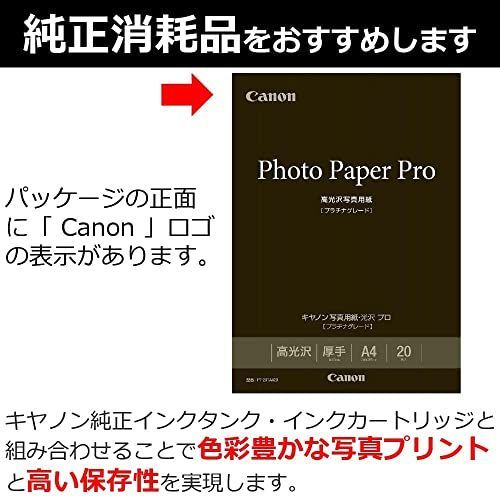 キヤノン 写真用紙 光沢 プロ プラチナグレード A4 20枚 PT-201A420