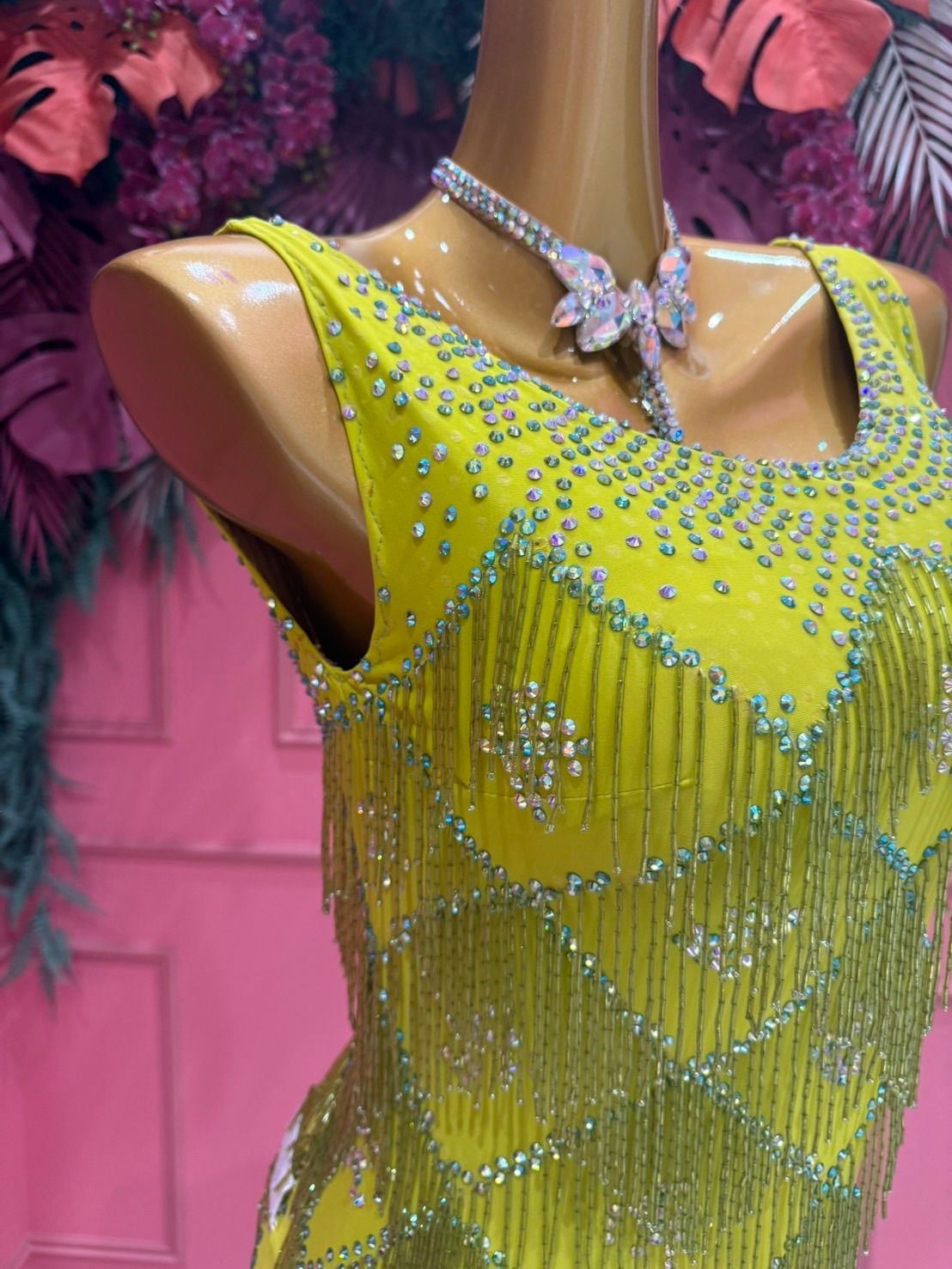 社交ダンス gentil ジャンティ ラテンドレス グリーン サイズS