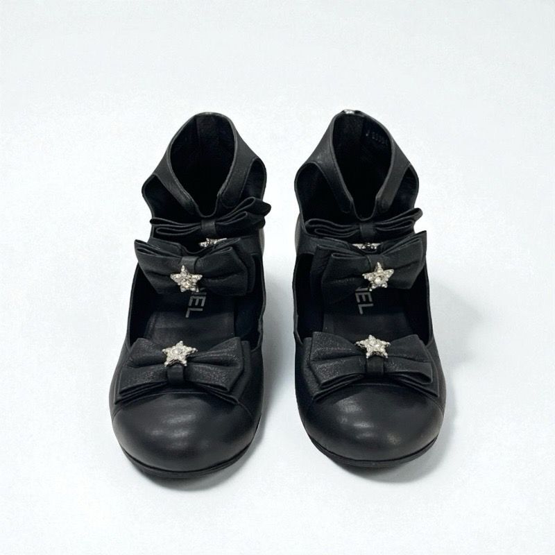 シャネル CHANEL パンプス 靴 シューズ レザー ブラック 黒 ココマーク