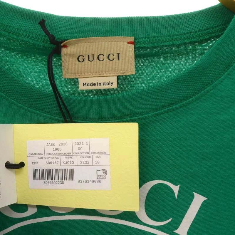 グッチ GUCCI 半袖Tシャツ カットソー GG プリント クルーネック 10 緑