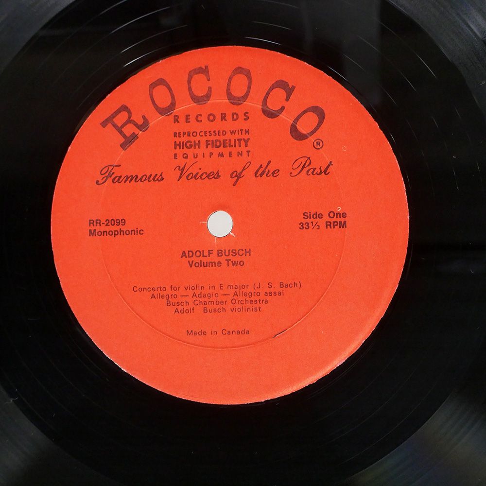 To Rococo Rot　レコード カナダ盤 ADOLF BUSCH/VOLUME TWO/ROCOCO RR2099 LP - メルカリ