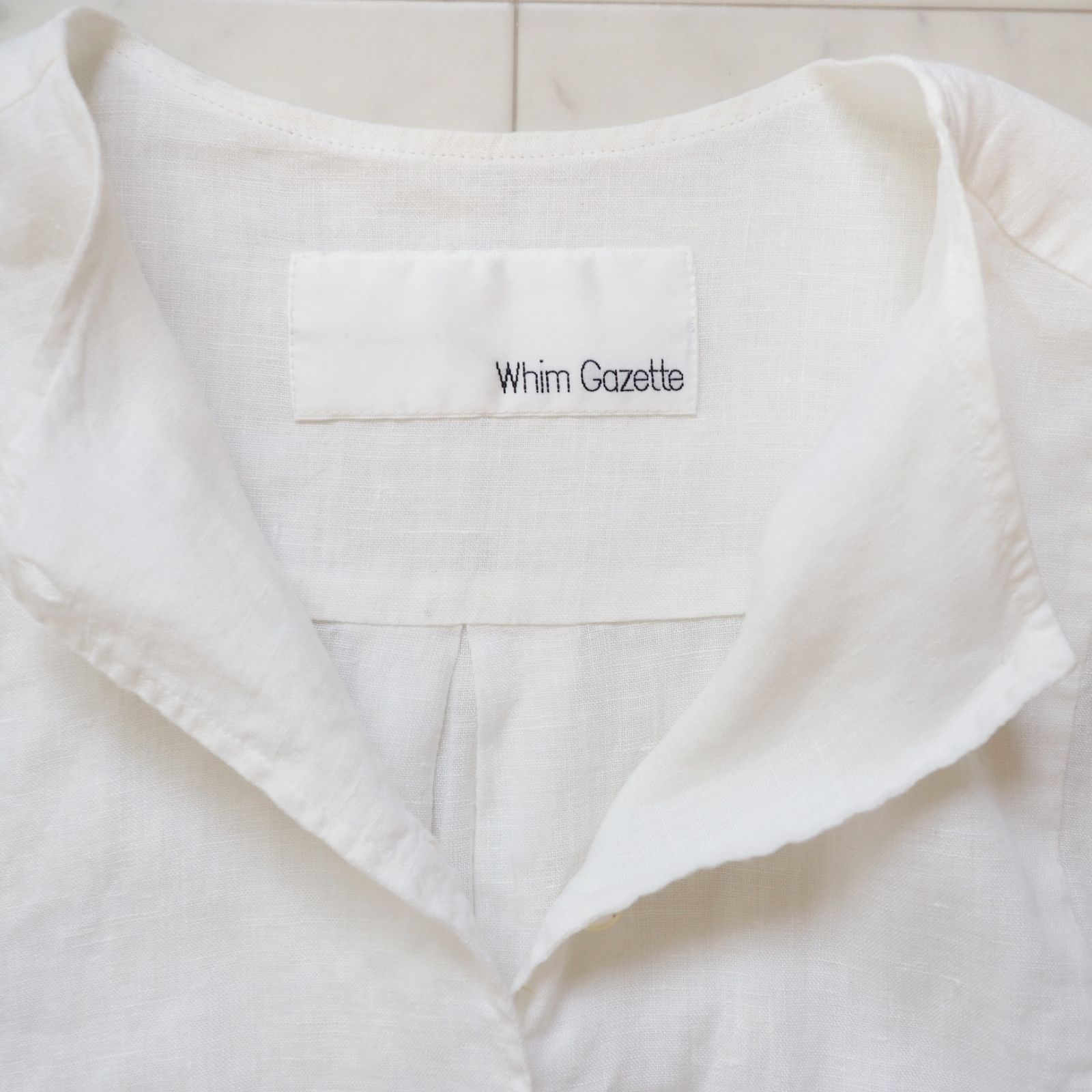 Whim Gazette フレンチリネンオーバーシャツ　白　ウィムガゼット Whim Gazette（ウィムガゼット）の「リネンオーバーシャツ