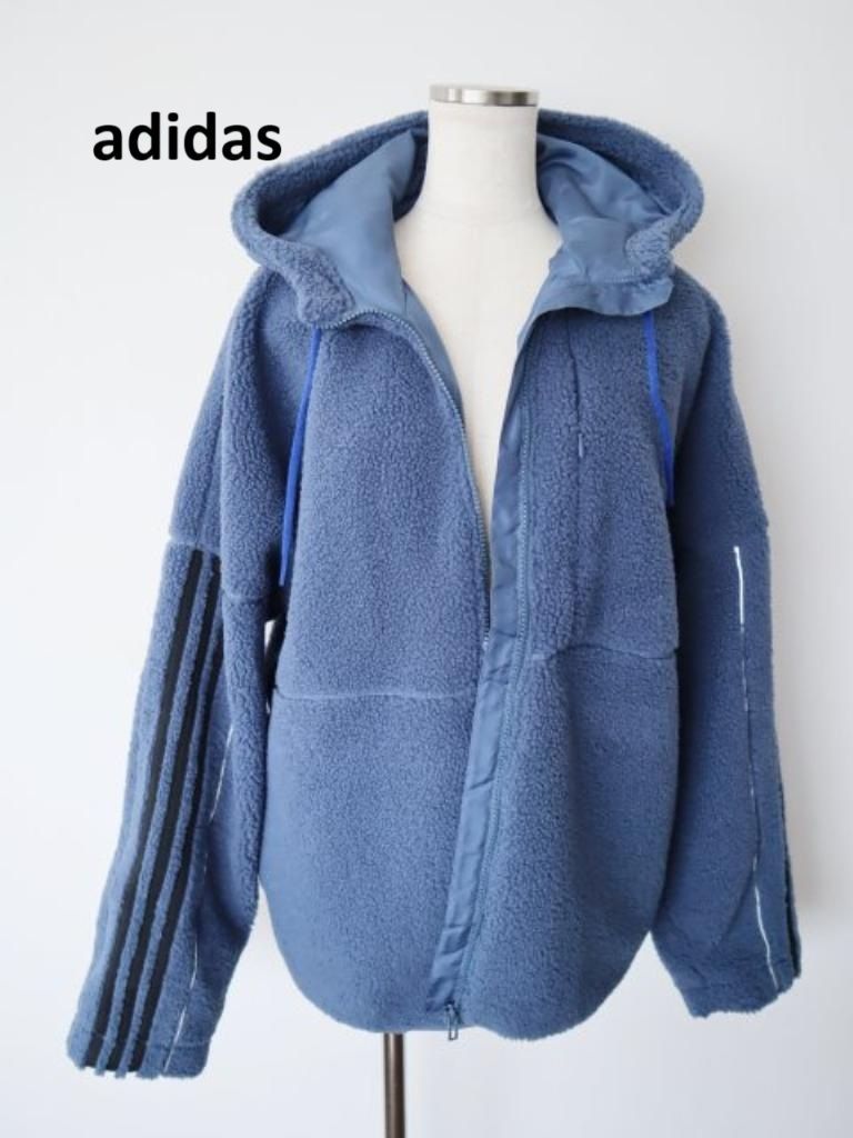 アディダスボアジャンパー　adidas　モコモコ　ブルゾン　スリーストライプ アディダスボアジャンパー adidas モコモコ ブルゾン スリー