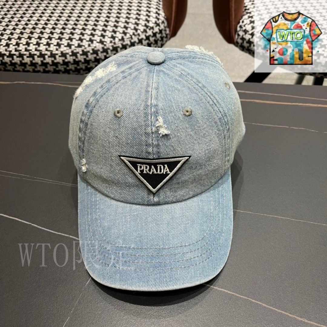 【PRADA】lady'sフィッシャーマンハット デニムロゴ beige／navy PRADA】lady'sフィッシャーマンハット デニムロゴ beige／navy