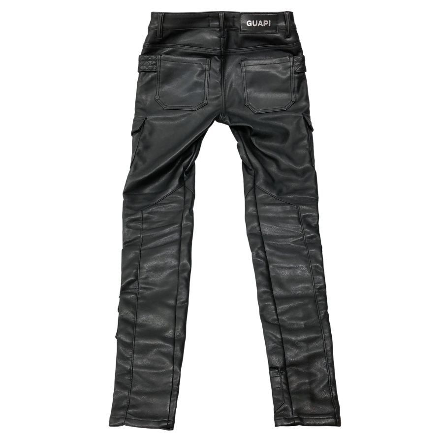 OPENING ACT] ユーズド加工フェイクレザーカーゴパンツ | OPENING ACT