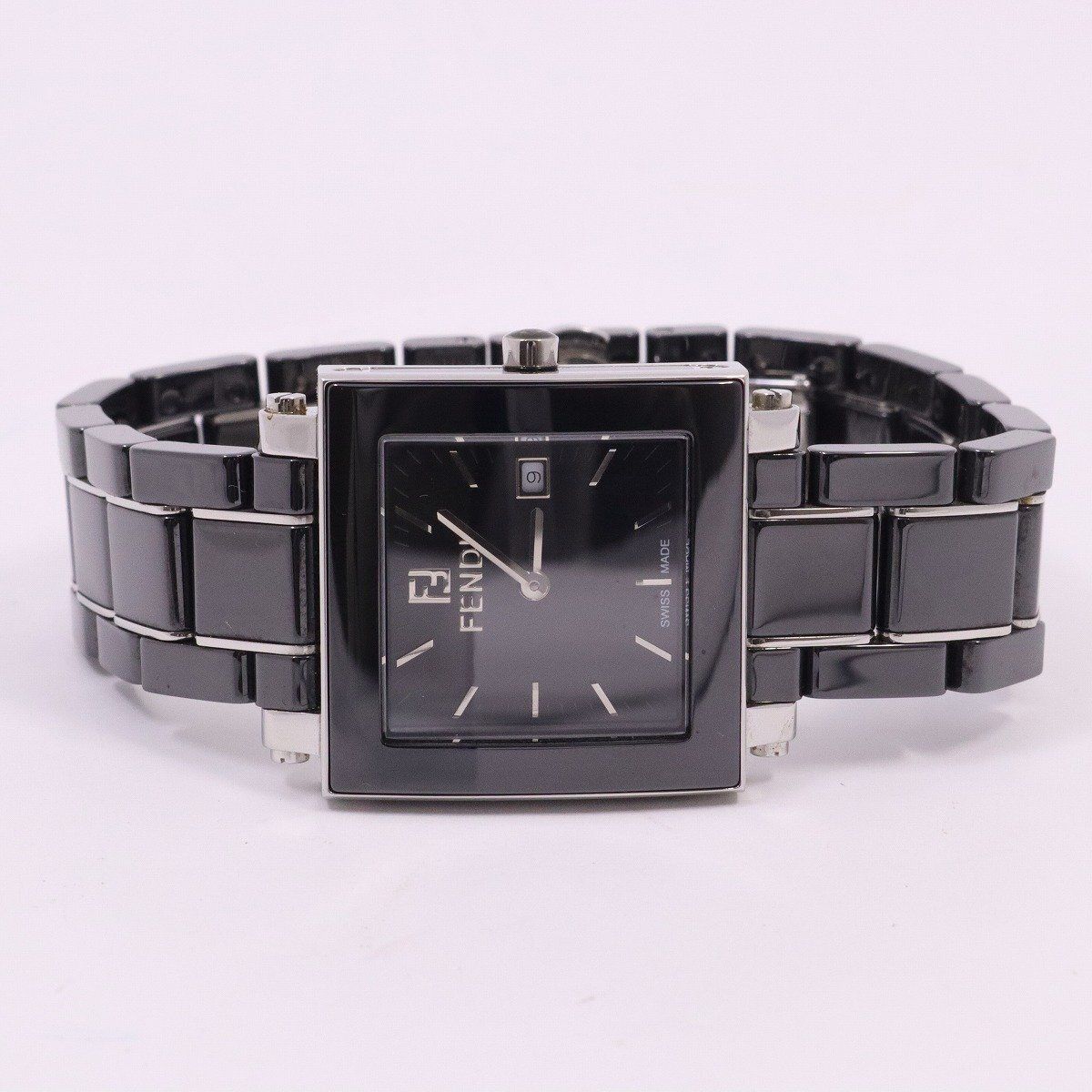 フェンディ 6200G クアドロ クォーツ ボーイズ 腕時計 黒