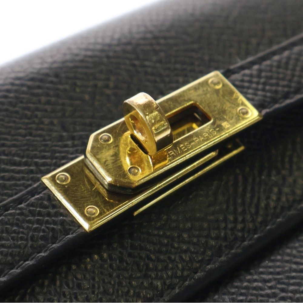 HERMESエルメス ケリーウォレット アリゲーターブラック ゴールド金具T刻印 エルメス HERMES ケリーウォレットロング アリゲータークロコ