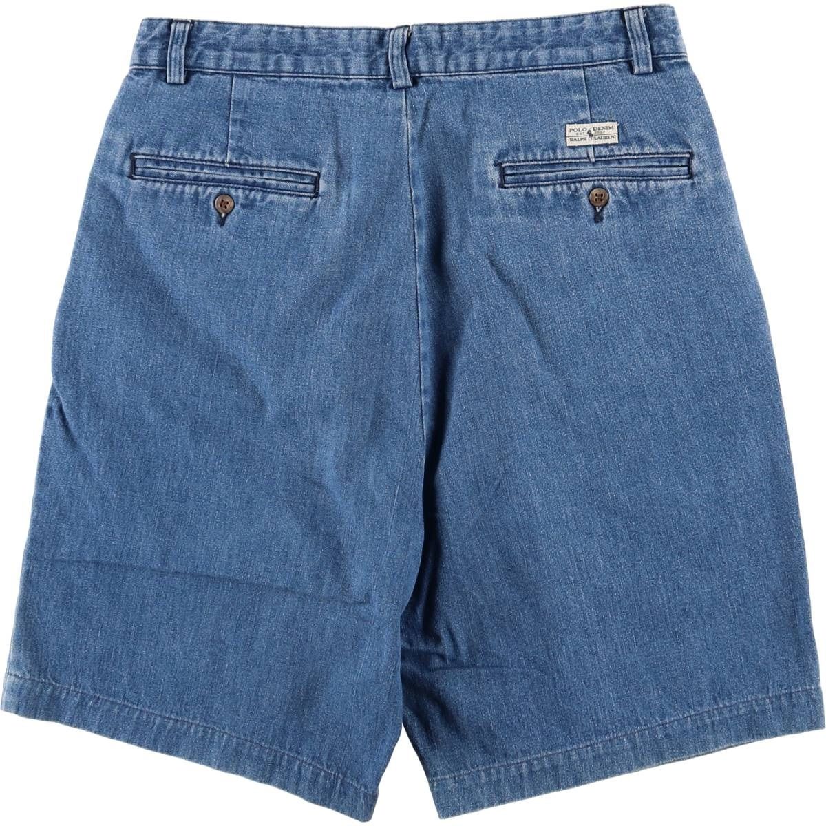 古着 ラルフローレン Ralph Lauren POLO RALPH LAUREN TYLER SHORT ツータック デニムショーツ ショートパンツ メンズw32相当 eaa578228
