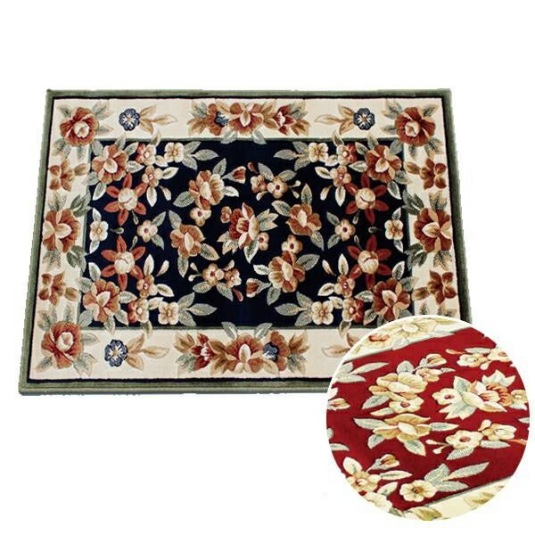 カービングレーヨン玄関マット 70×120cm グリーン LT201570GN