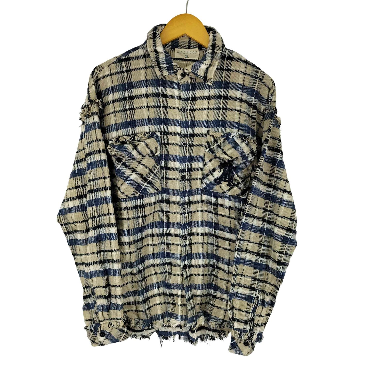 ユーズドフルギ USED古着 AZZURRO CHECK SHIRT メンズ JPN：XL 