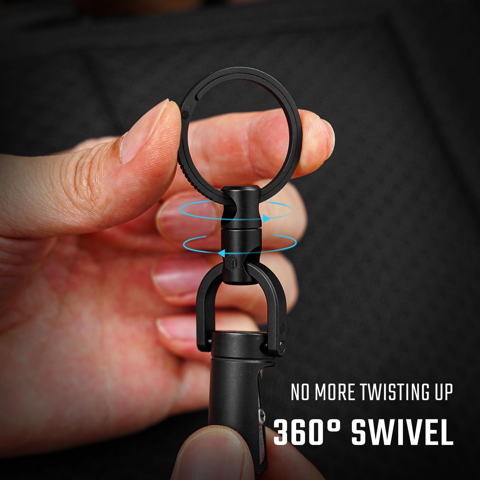 KeyUnity キーホルダー チタン 360°回転コネクター 分離不可 KA15 クイックリリース キーリング付き 軽量 小型 錆びない 鍵 紛失防止 カラビナ キーチェーン おしゃれ