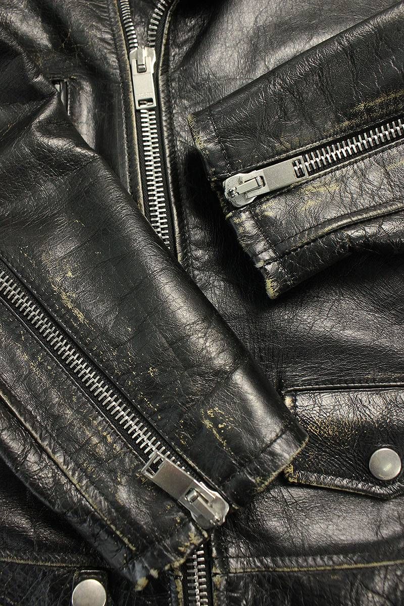 ジャケット・アウター SAINT LAURENT L01 397290 Y5QD1 サンローランパリ L01/397290 Y5QD1 ヴィンテージ加工ライダース