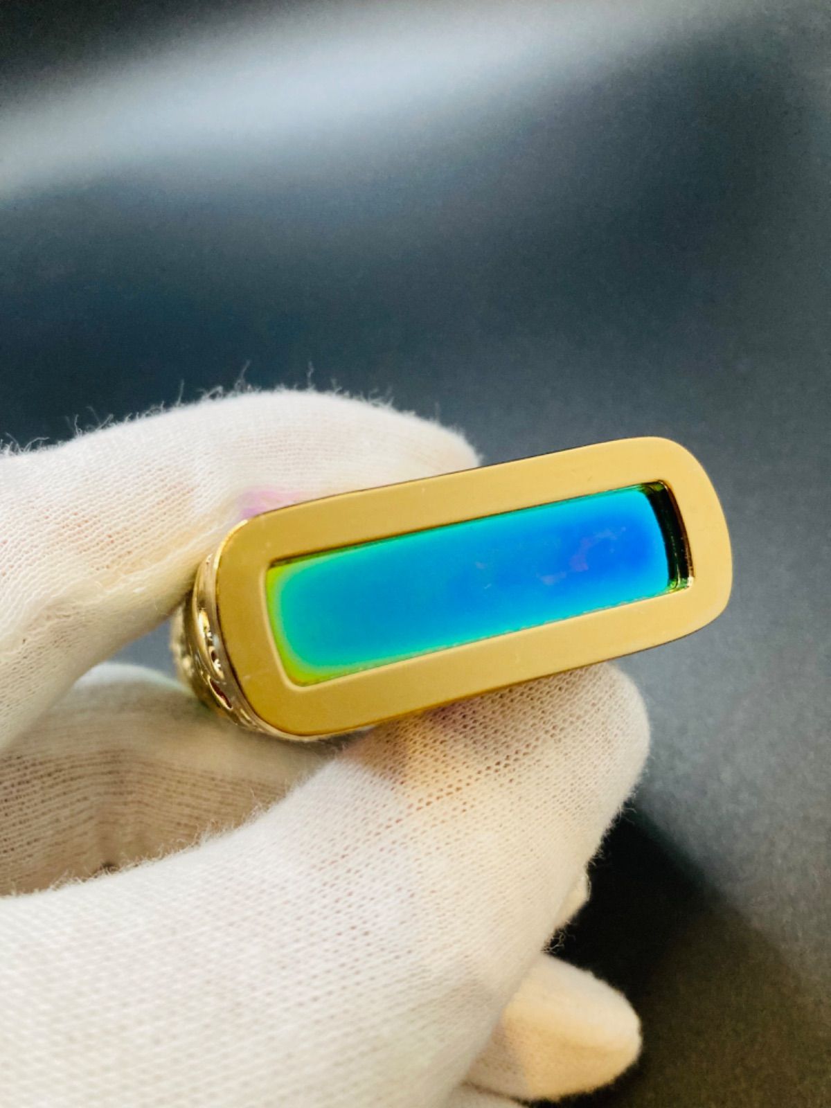 上品な ORGEOUSゴールド zippo型アラベスク柄オイルライター sipp