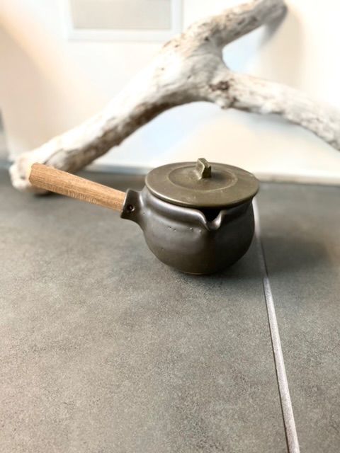 レア 大きいサイズ 馬場勝文 ミルクパン 耐熱土鍋 大 黒 蓋付き 馬場