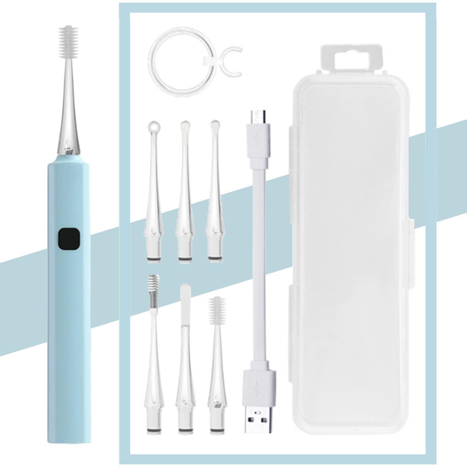 数量 LEDライト付き耳かき USB充電式 光る耳かき ルーペ 耳掃除 マルチスタイルの交換 なイヤーチップ ライト 子供用 お年寄り用 家庭用 耳かき イヤークリーナー 収納付き 携帯便利 青