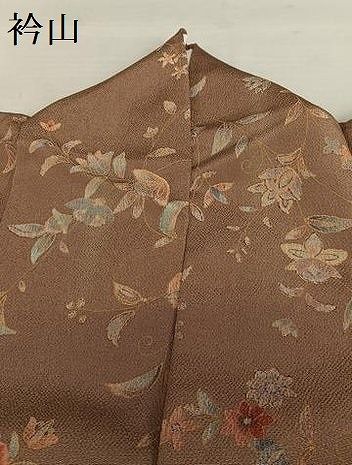 平和屋着物○上質な小紋 更紗花文 鬼しぼ縮緬 正絹 逸品 AAAZ0111zg