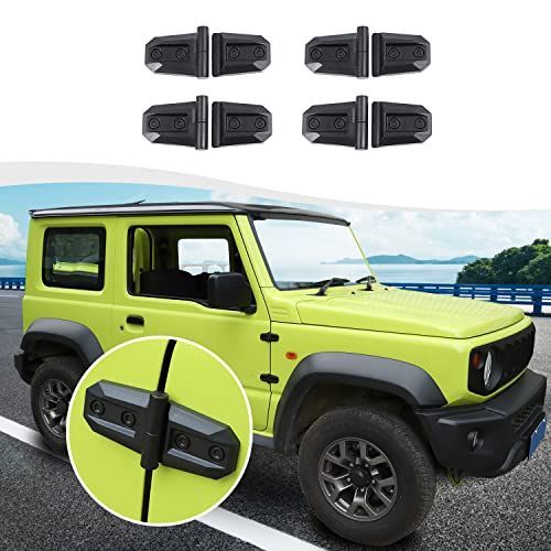 【新作入荷，大人気】 ANTC Jimny ドレスアップパーツ ドア ボンネット リヤゲート リアガラス ジムニー Jimny Suzuki 2019+適用 ドアヒンジ カスタムパーツ 外装パーツ 【ABS素材/自動車接着剤の取り付け/外装/簡単インス 応募券