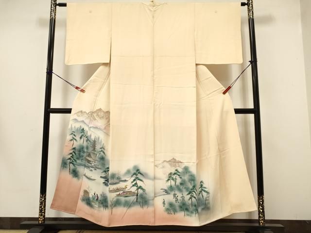 平和屋着物□豪華振袖 御所車枝花文 暈し染め 金彩 正絹 逸品