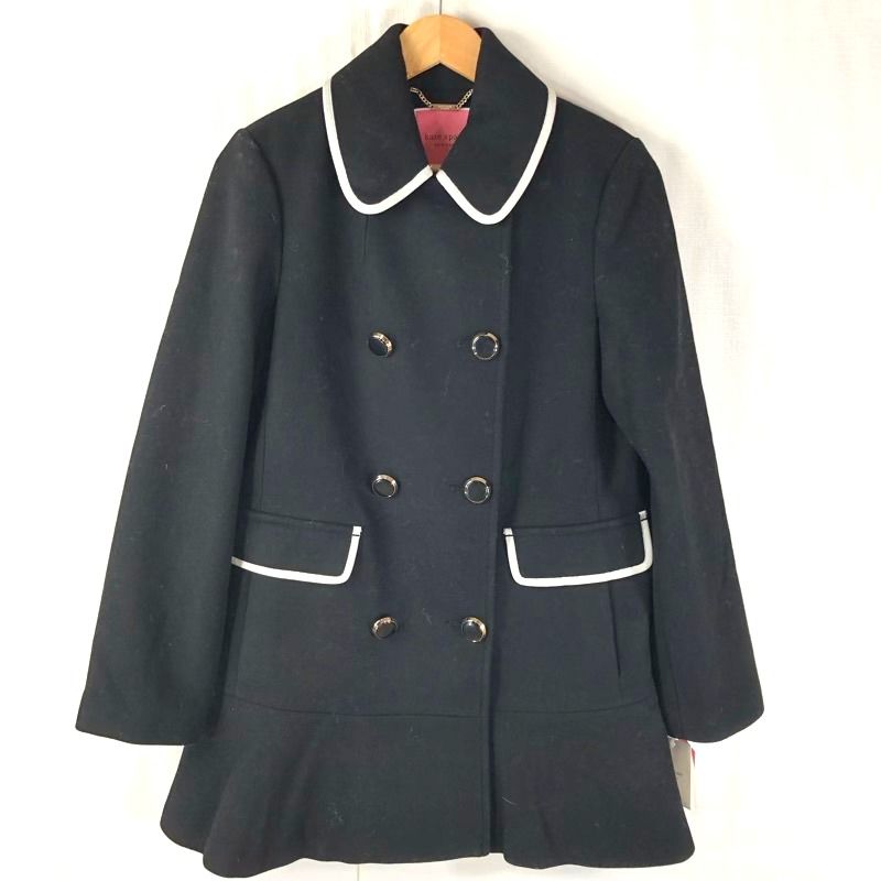 kate spade ケイトスペード 紫色 ウールコート ファー襟 kate spade ケイトスペード 紫色 ウールコート ファー襟（中古