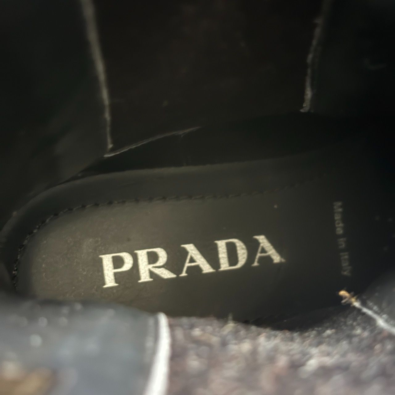 極美品 PRADA プラダ モノリス サイドゴアブーツ ブラック 黒