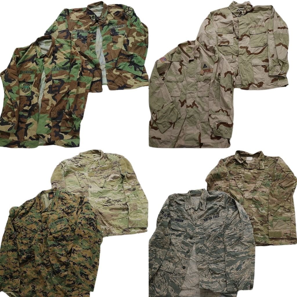 古着卸 まとめ売り フィールドジャケット 米軍実物 ミリタリー 8枚セット (メンズ L ) カモ柄MIX デジタル マルチカム デザート MU1499