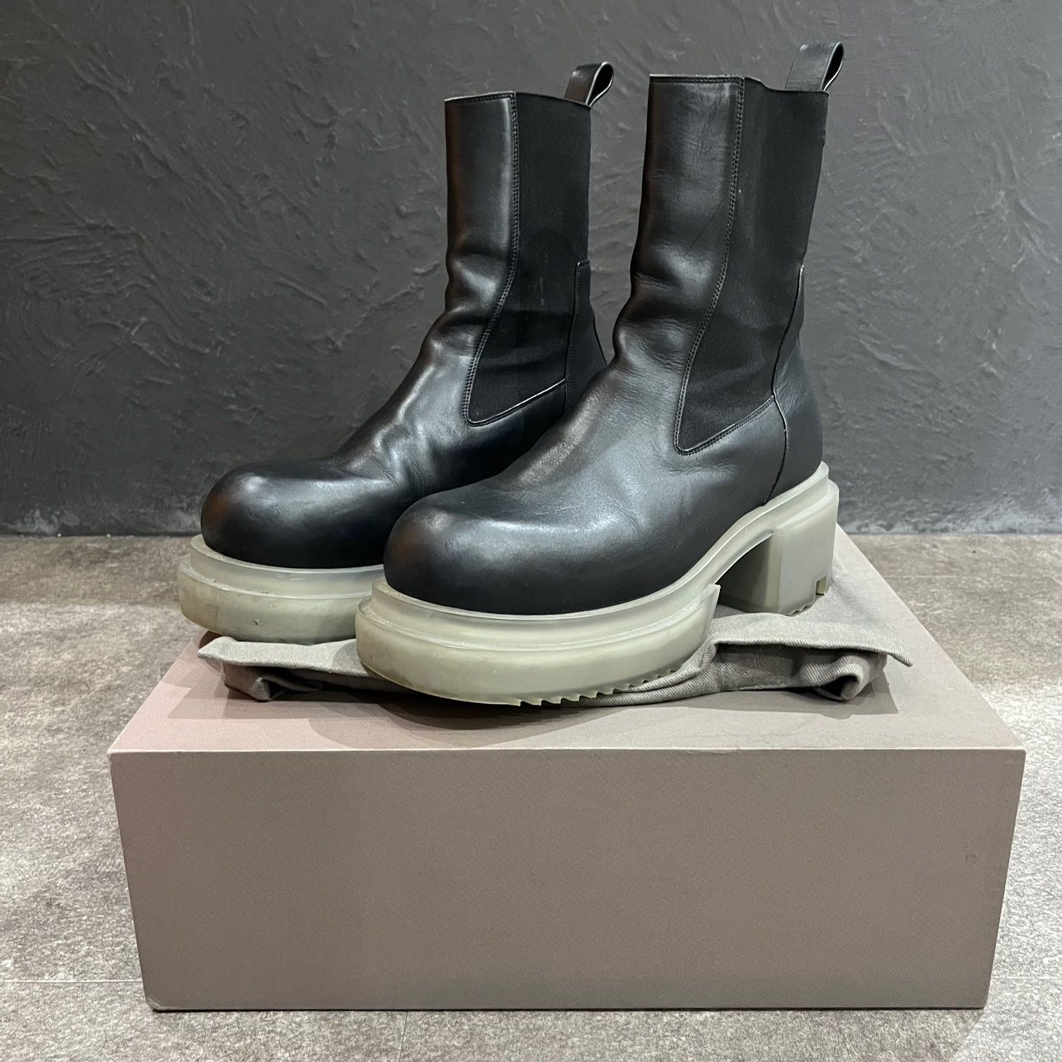 国内正規 Rick Owens Beatle Bogun Black/Clear ビートルボーガン レザー ブーツ リックオウエンス 43  65331A - メルカリ