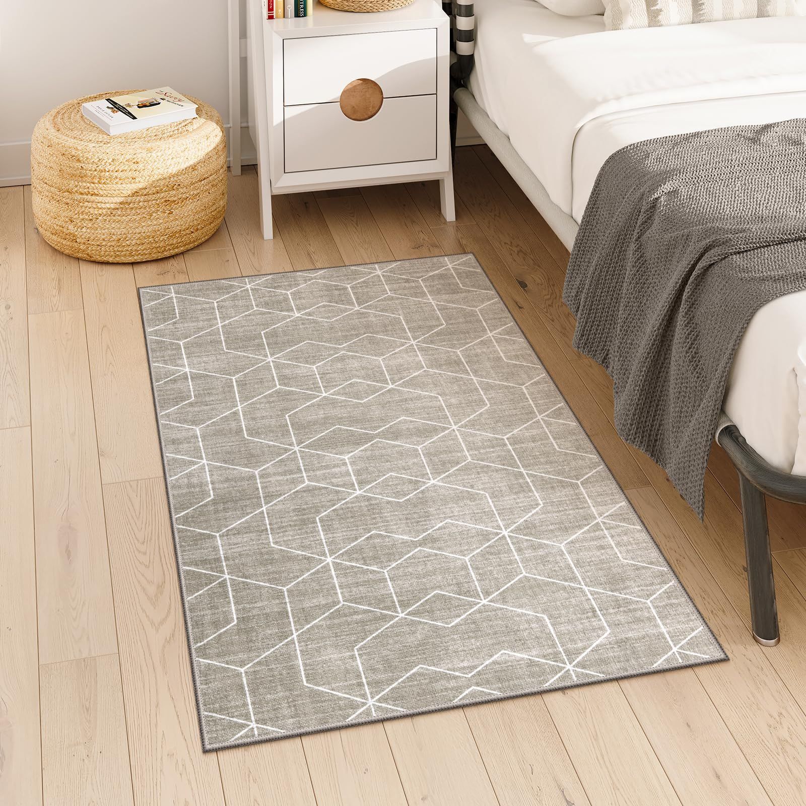 防音＆防炎機能付き光沢と陰影が美しい国産多機能ラグ コズミック