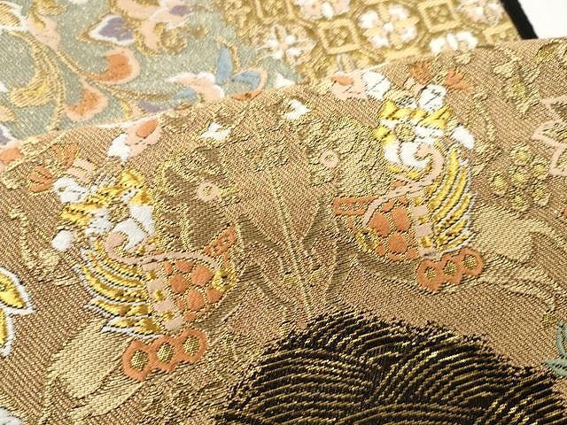 平和屋着物○西陣 服部織物謹製 六通柄袋帯 唐織 向かい鳥花文