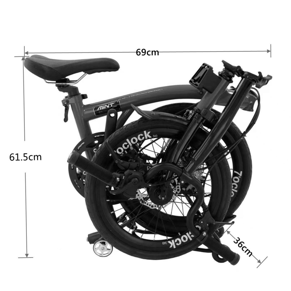 MINT折り畳み自転車 ブルーグレー ブロンプトン風-