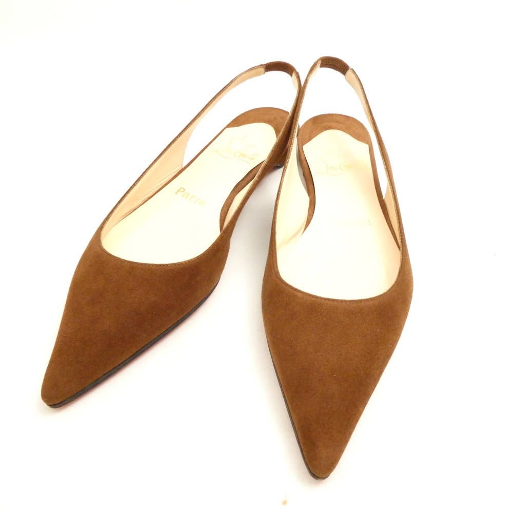 Christian Louboutin ルブタン フラットサンダル 35 22cm相当 スエード ポインテッドトゥ レディース AY6746