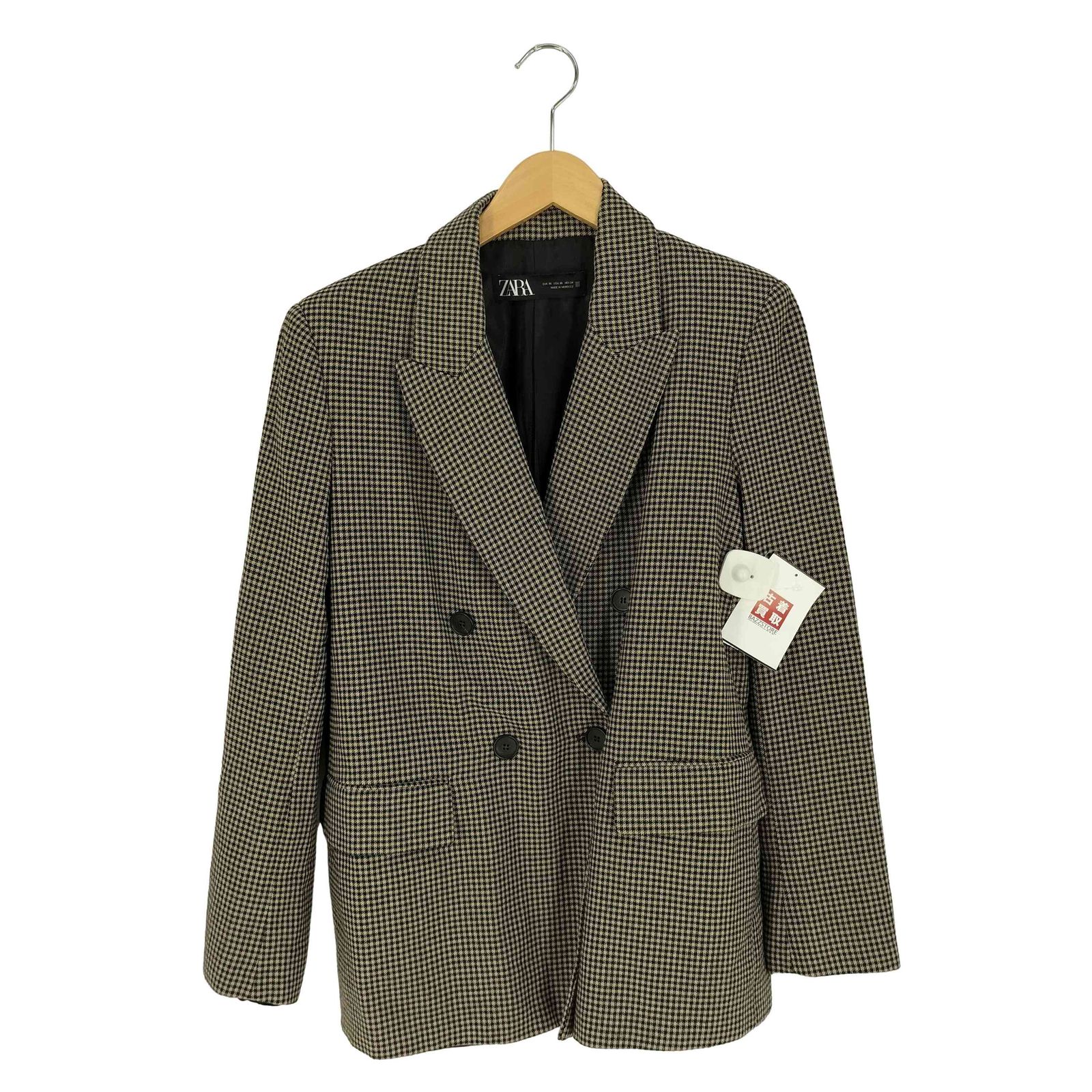 ザラ ZARA チェック ダブルブレストテーラードジャケット