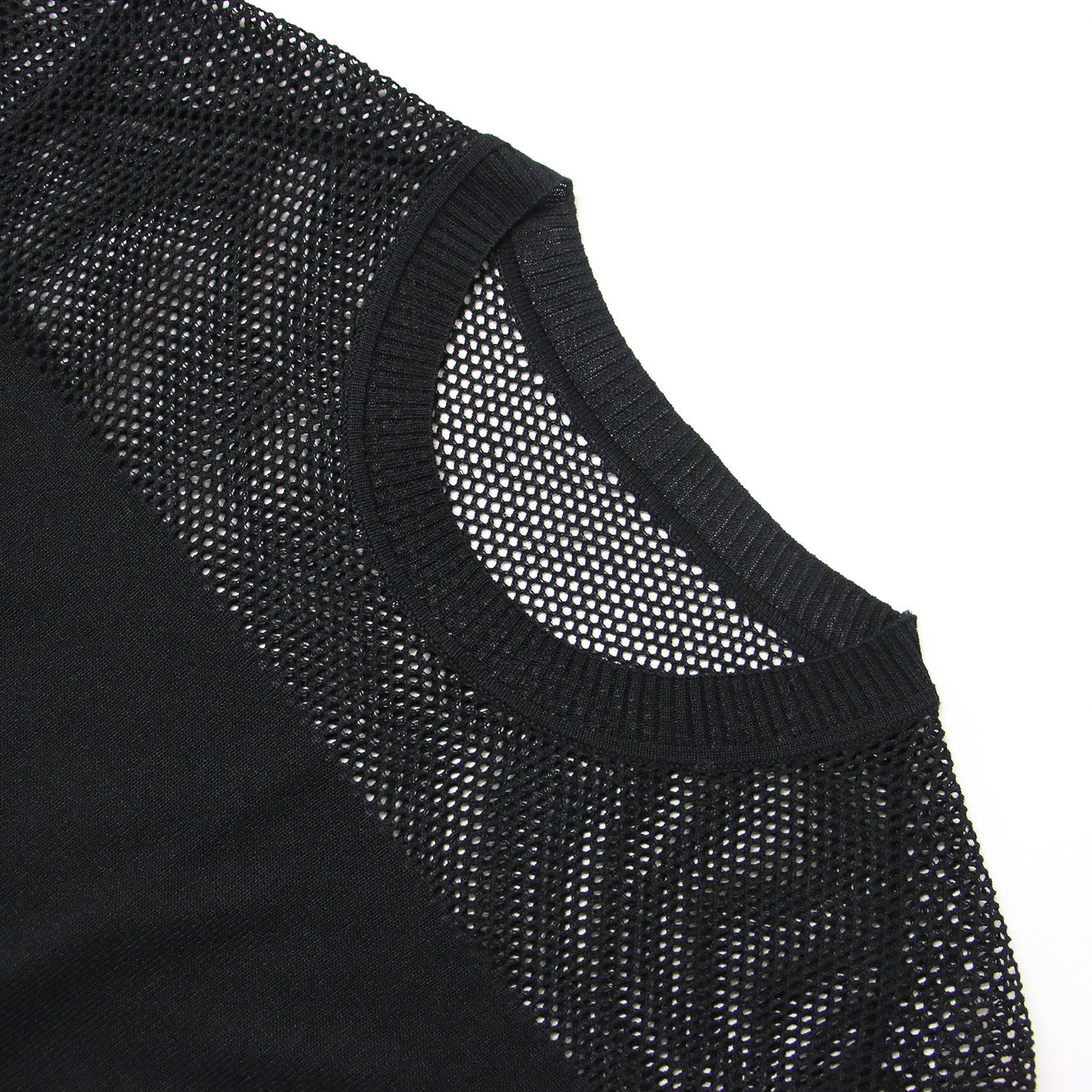 新品　セオリー　リュクス 半袖　メッシュニット　ブラック theory luxe セオリー リュクス ニット ブラック 黒 38(M
