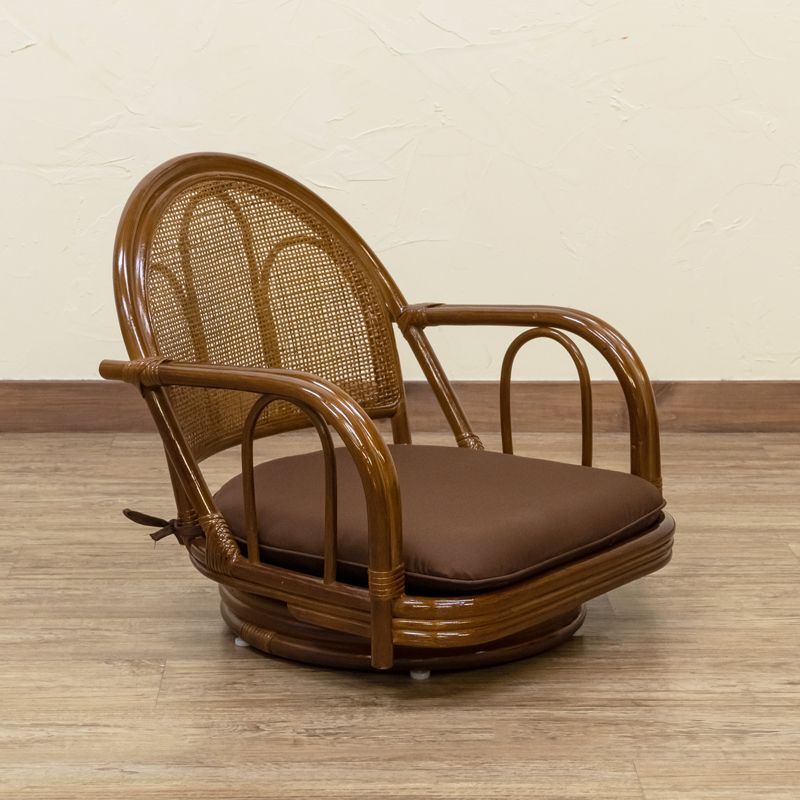 ラタン 回転座椅子 ロータイプ 天然籐 360度回転 アジアン タイ 座椅子 敬老 祖母 祖父 ブラウン BR IM-13BR 3.6 ラタン 回転座椅子 ロータイプ BR MARWIL-DEMENAGEMENTS_CH