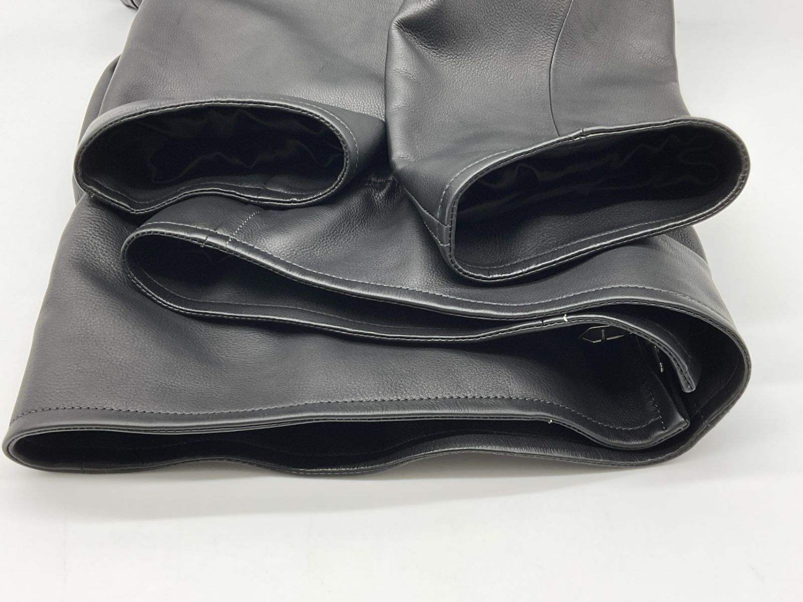 極美品 HERMES エルメス 50 ブラック 下げ札付き カーフレザーWジップ