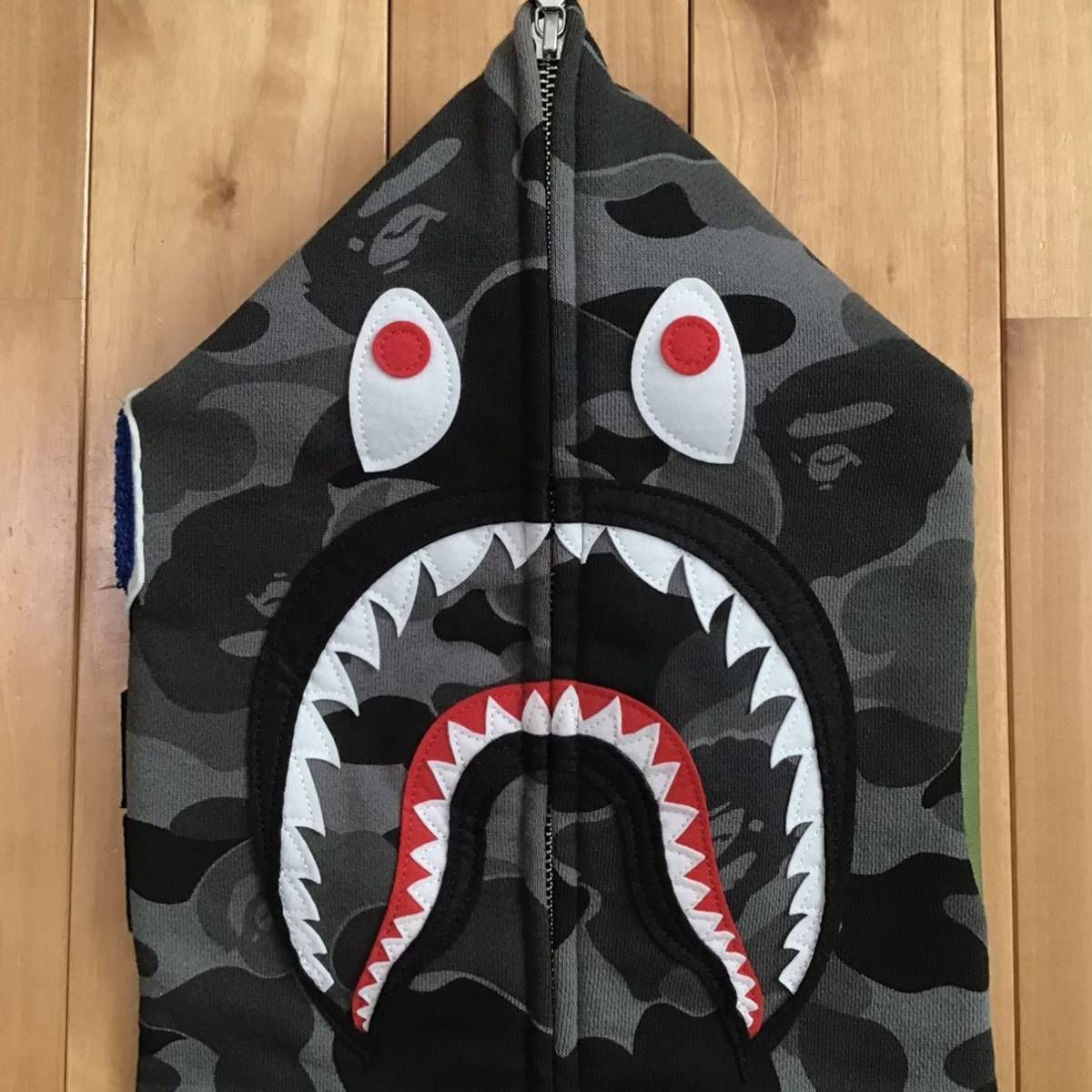 ABC camo black シャーク パーカー Sサイズ shark full zip hoodie a