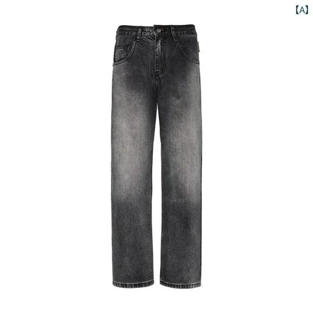 秋冬 コーデ メンズ 服 シンプル ファッション オシャレ 大人 かっこいい 大きいサイズ ストリート 紳士服 ダメージ加工 スクラッチ パンツ カジュアル レトロ デイリー 快適 ストレート ジーンズ