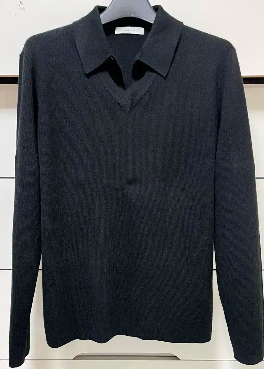 50 NOIRER ノイア レイヤード Vネック ニット ブラック