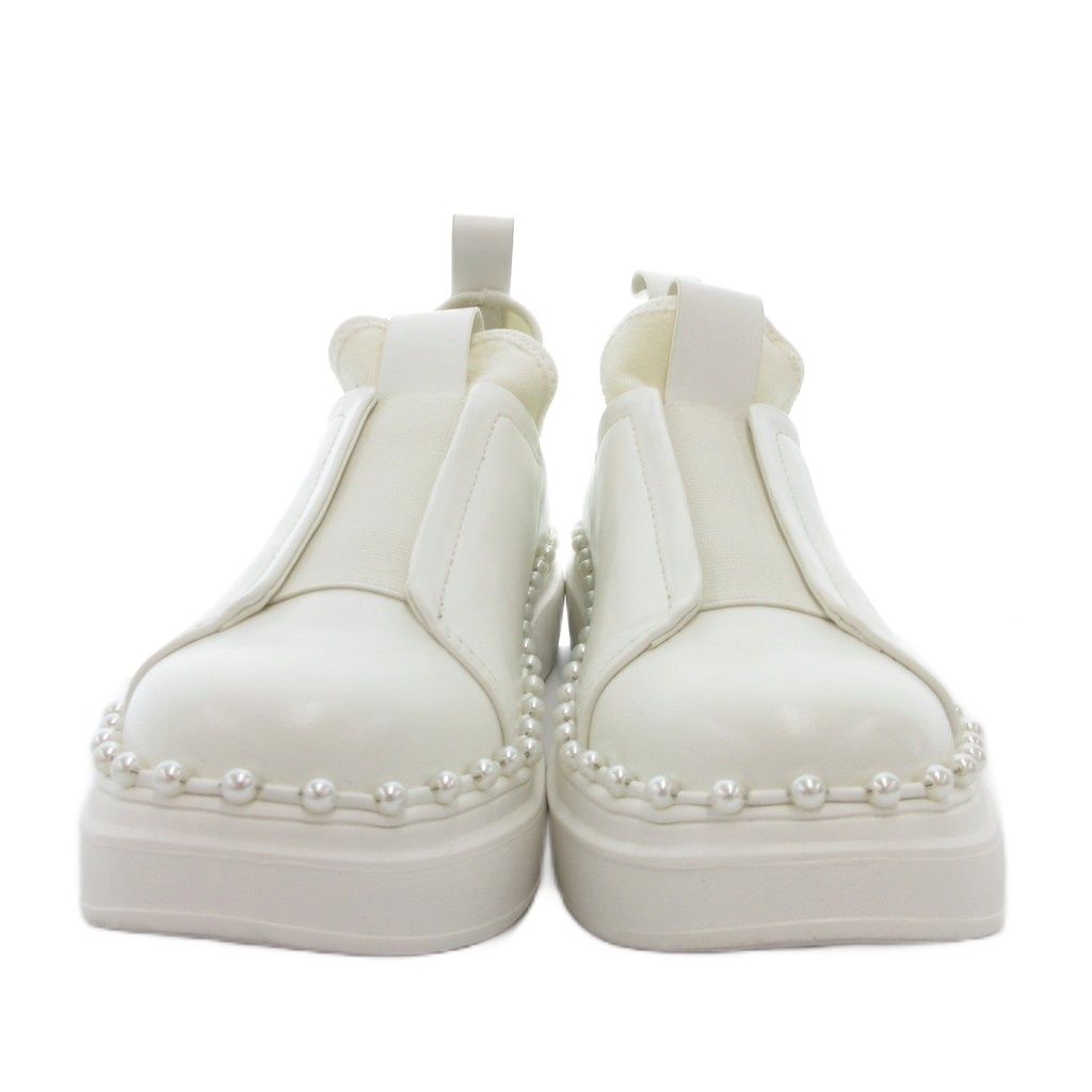 極美品 セルフォード パールトリミングスニーカー 定価2万円 24SS 極美品 セルフォード パールトリミングスニーカー 定価2万円