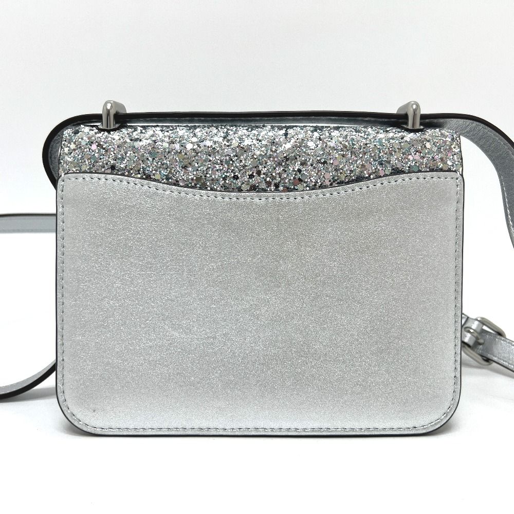 COACH コーチ ショルダーバッグ スパンコール レザー シルバー