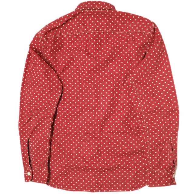 RRL ダブルアールエル 23AW POLKADOT WOVEN WORK SHIRT ポルカドット ウーブン ワークシャツ 782911291001 XS RED Double RL 長袖 定価50,600円 トップス g15502