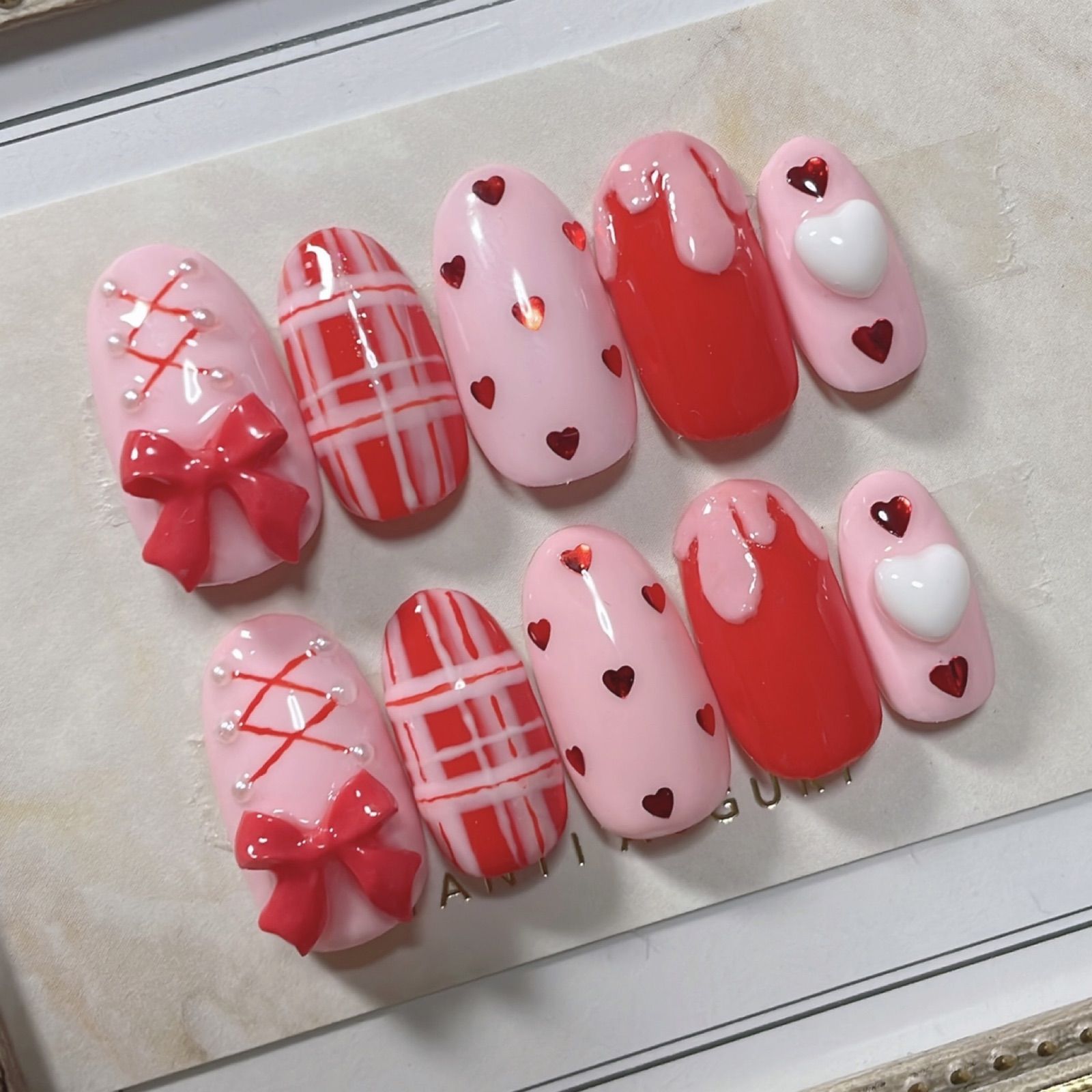 ハロハロ様お急ぎ便A‪‪︎ ネイルチップ 量産型 ピンク ワンホン シンプル